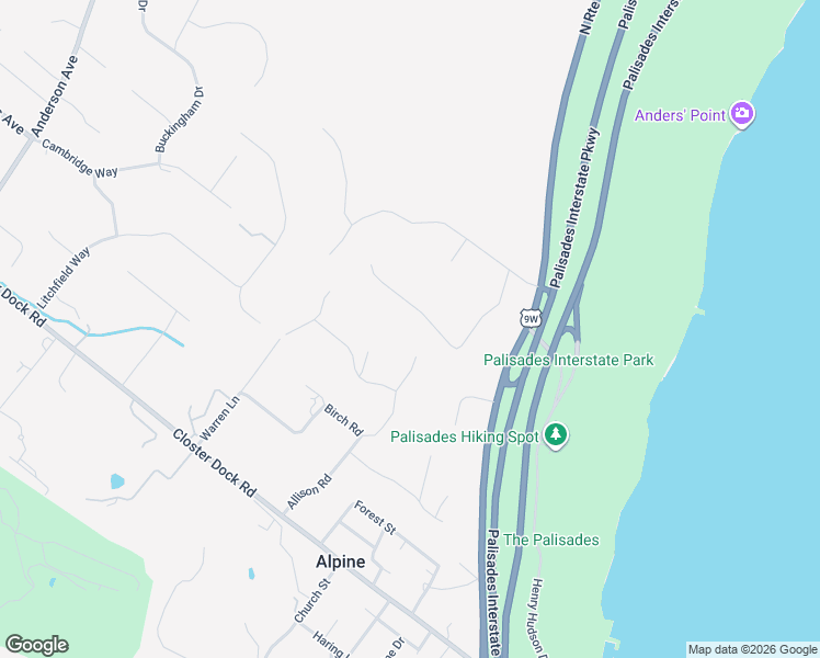 map of restaurants, bars, coffee shops, grocery stores, and more near 49 Allison Road in Alpine
