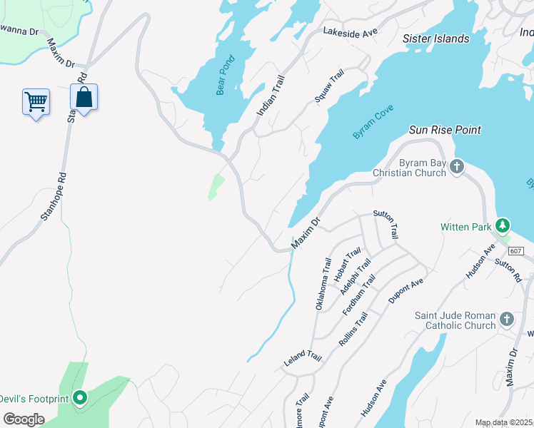map of restaurants, bars, coffee shops, grocery stores, and more near 203 Squaw Trail in Andover