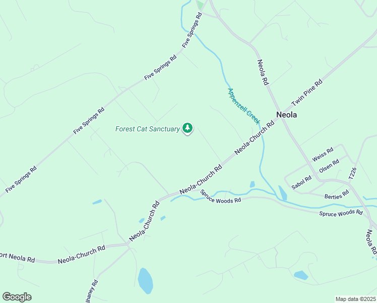 map of restaurants, bars, coffee shops, grocery stores, and more near 1171 Neola-Church Road in Stroudsburg