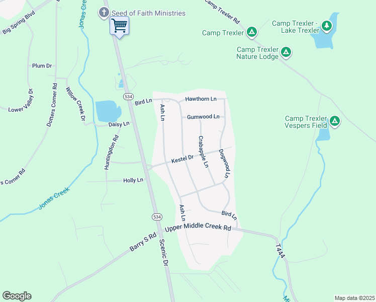 map of restaurants, bars, coffee shops, grocery stores, and more near 188 Bird Lane in Kunkletown
