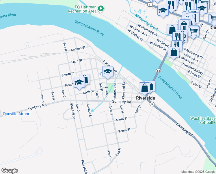 map of restaurants, bars, coffee shops, grocery stores, and more near in Riverside