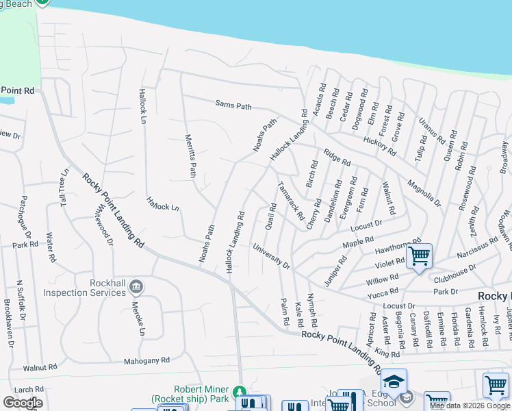 map of restaurants, bars, coffee shops, grocery stores, and more near 7 Cherry Road in Rocky Point
