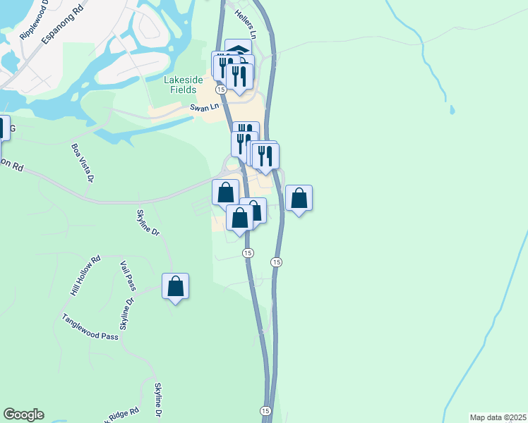map of restaurants, bars, coffee shops, grocery stores, and more near 695 New Jersey 15 in Jefferson