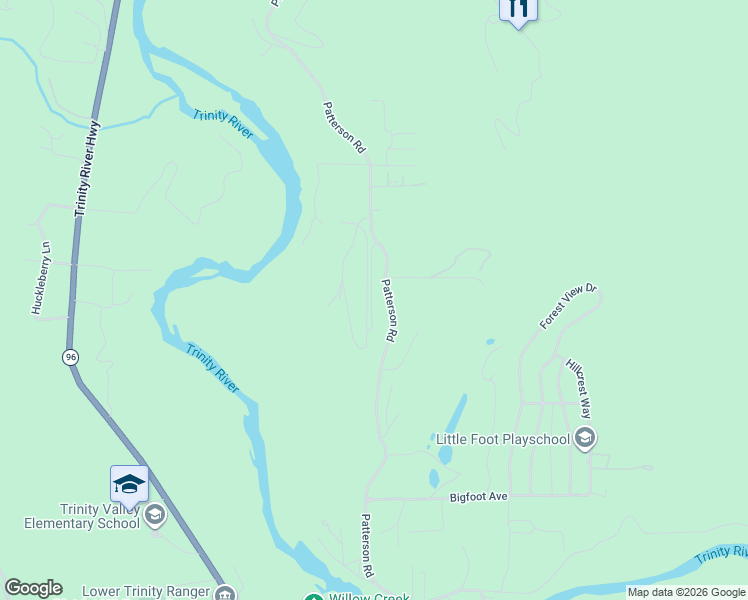 map of restaurants, bars, coffee shops, grocery stores, and more near 950 Patterson Road in Willow Creek