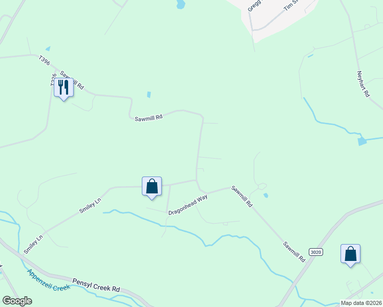 map of restaurants, bars, coffee shops, grocery stores, and more near 527 Sawmill Road in Stroudsburg