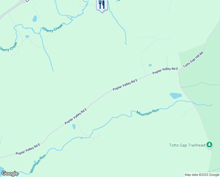 map of restaurants, bars, coffee shops, grocery stores, and more near 1255 Poplar Valley Road East in Stroudsburg