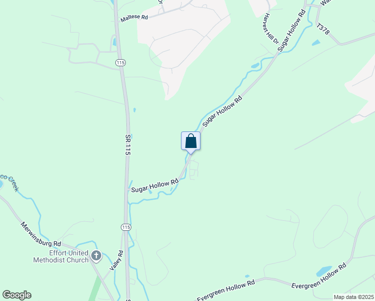 map of restaurants, bars, coffee shops, grocery stores, and more near 1708 Sugar Hollow Road in Effort