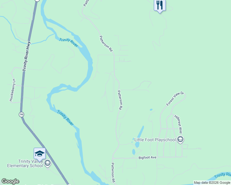 map of restaurants, bars, coffee shops, grocery stores, and more near 950 Patterson Road in Willow Creek