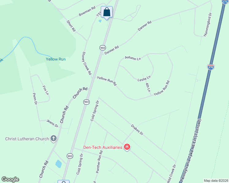 map of restaurants, bars, coffee shops, grocery stores, and more near 26 Yellow Run Rd in Jim Thorpe