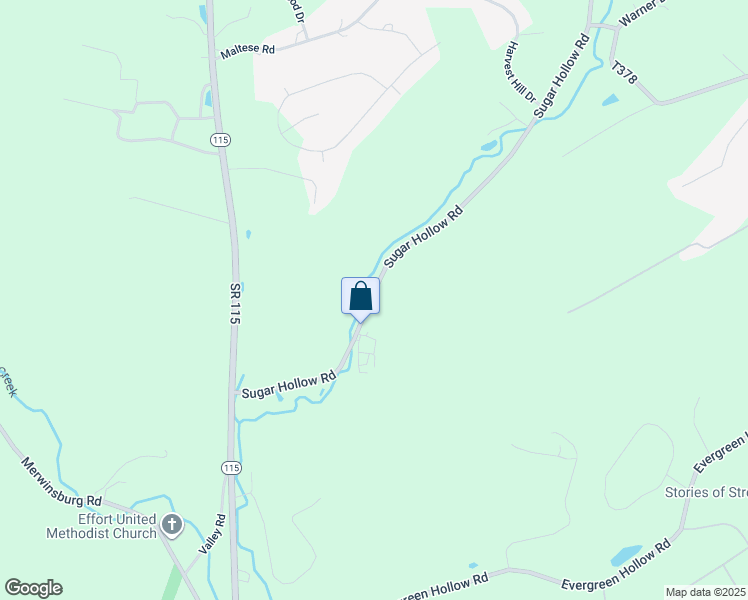map of restaurants, bars, coffee shops, grocery stores, and more near 1699 Sugar Hollow Road in Effort