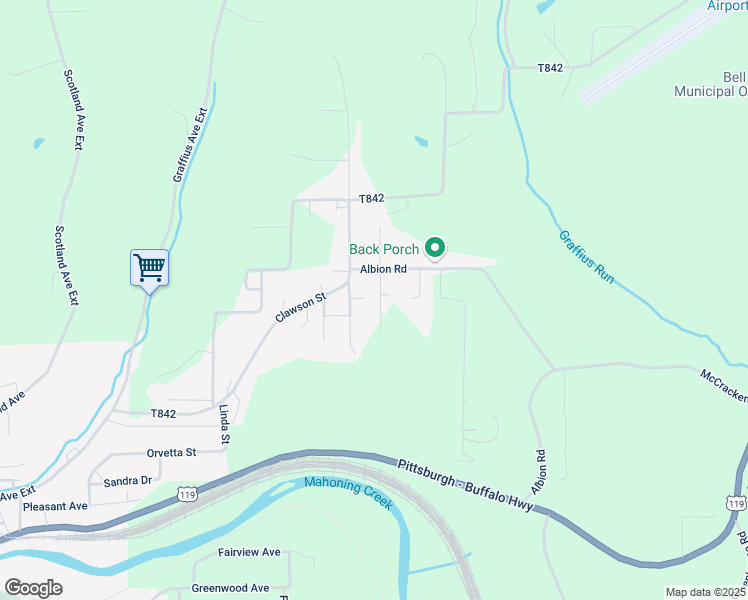map of restaurants, bars, coffee shops, grocery stores, and more near 228 Ash Street in Punxsutawney