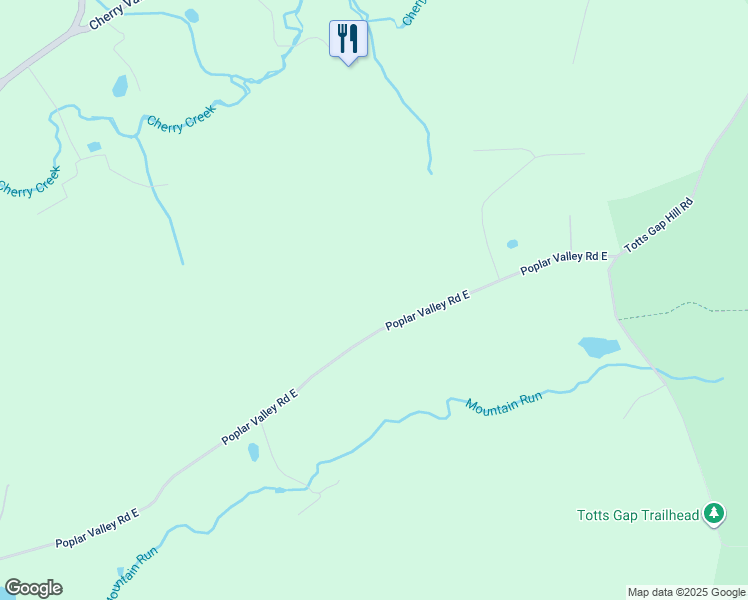 map of restaurants, bars, coffee shops, grocery stores, and more near 1255 Poplar Valley Road East in Stroudsburg
