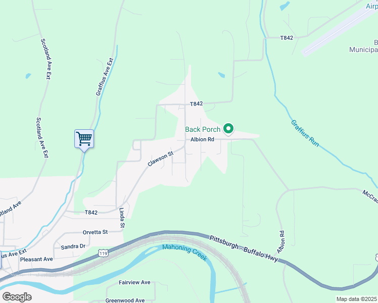 map of restaurants, bars, coffee shops, grocery stores, and more near 228 Ash Street in Punxsutawney
