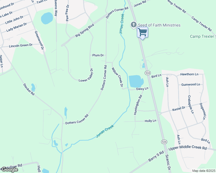 map of restaurants, bars, coffee shops, grocery stores, and more near 642 Dotters Corner Road in Kunkletown
