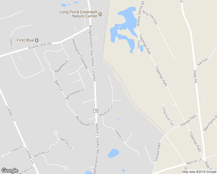 map of restaurants, bars, coffee shops, grocery stores, and more near 41 Woodruff Lane in Bridgehampton