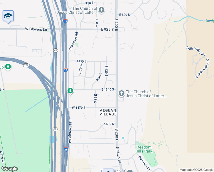 map of restaurants, bars, coffee shops, grocery stores, and more near 1303 South 120 East in Farmington