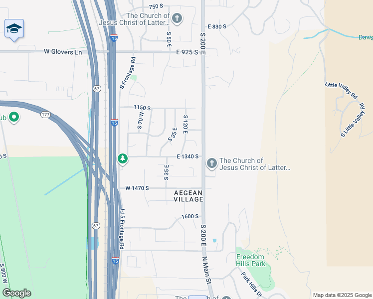 map of restaurants, bars, coffee shops, grocery stores, and more near 1303 South 120 East in Farmington
