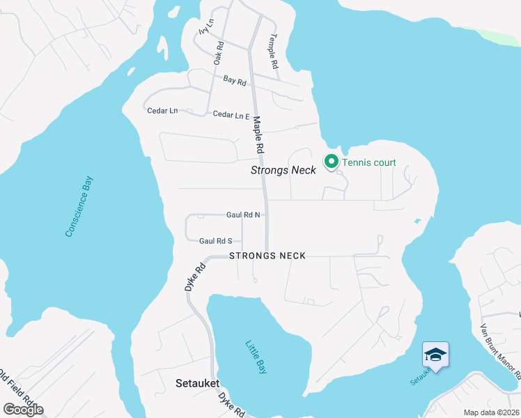 map of restaurants, bars, coffee shops, grocery stores, and more near 11 Maple Road in Setauket- East Setauket