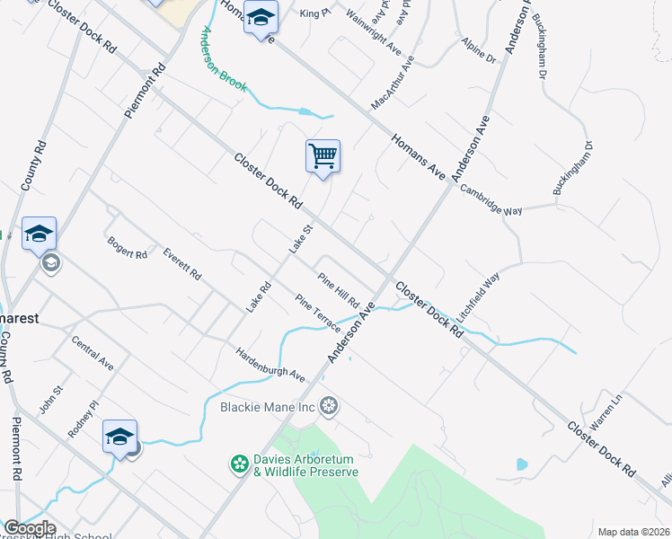 map of restaurants, bars, coffee shops, grocery stores, and more near 25 Pine Hill Road in Closter