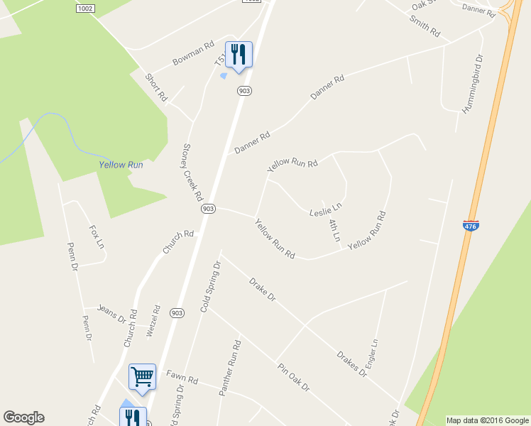 map of restaurants, bars, coffee shops, grocery stores, and more near 8 Autumn Ln in Jim Thorpe