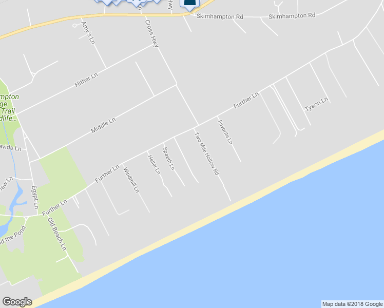 map of restaurants, bars, coffee shops, grocery stores, and more near 16 Two Mile Hollow Lane in East Hampton