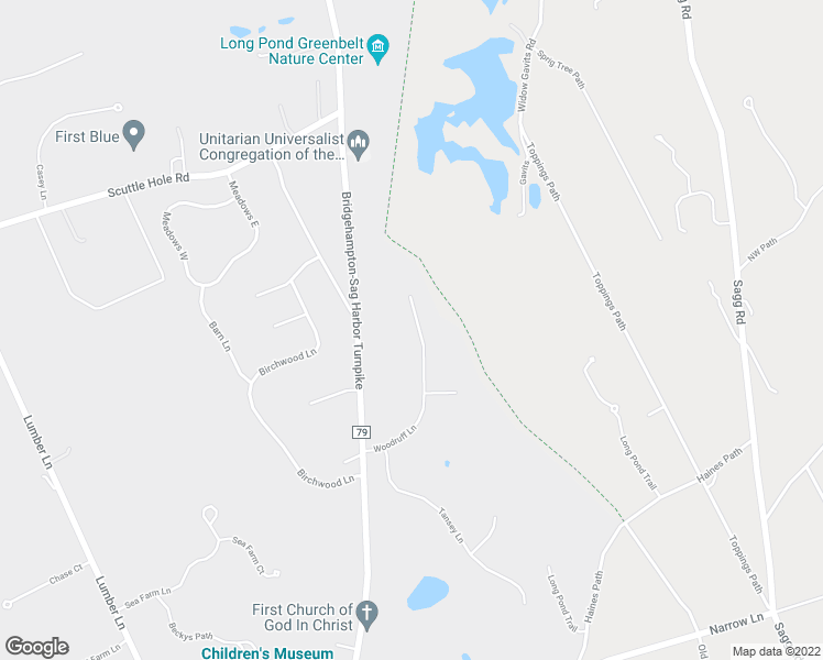 map of restaurants, bars, coffee shops, grocery stores, and more near 45 Woodruff Lane in Bridgehampton