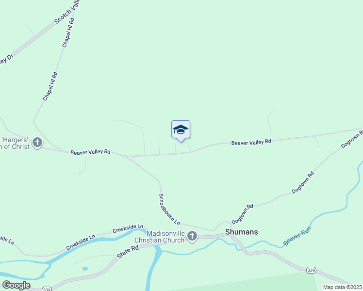 map of restaurants, bars, coffee shops, grocery stores, and more near 245 Beaver Valley Road in Bloomsburg