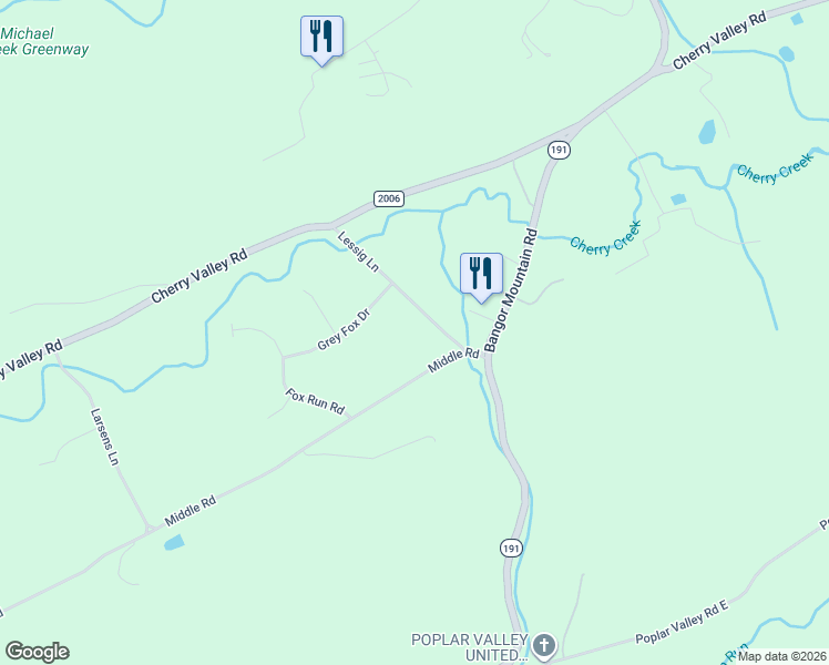 map of restaurants, bars, coffee shops, grocery stores, and more near 4005 Lessig Ln in Stroudsburg