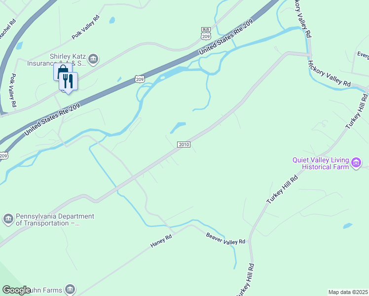 map of restaurants, bars, coffee shops, grocery stores, and more near 4057 Manor Drive in Stroudsburg
