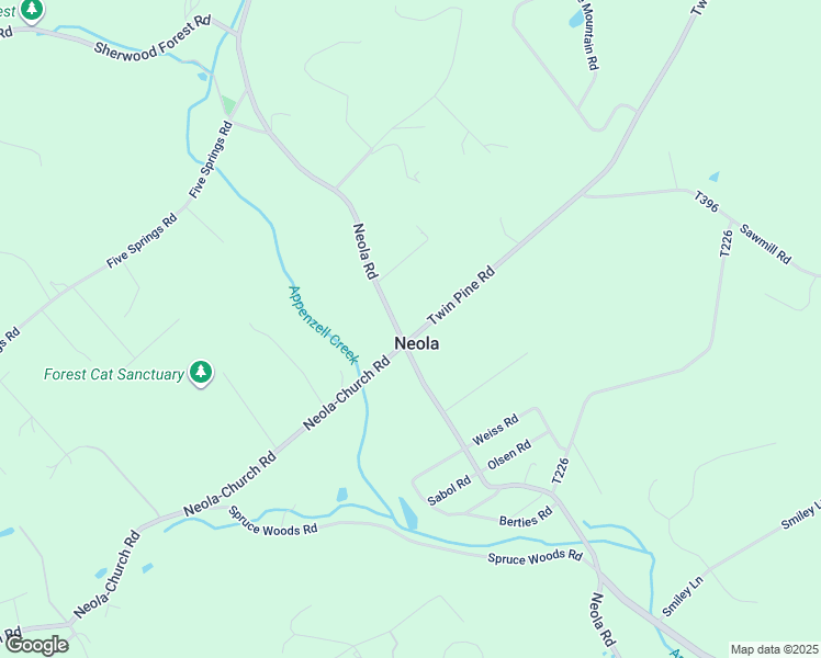 map of restaurants, bars, coffee shops, grocery stores, and more near 1275 Twin Pine Road in Stroudsburg