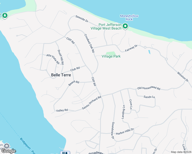 map of restaurants, bars, coffee shops, grocery stores, and more near 83 Cliff Road in Port Jefferson