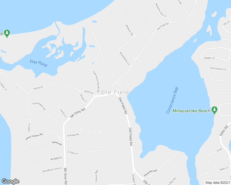 map of restaurants, bars, coffee shops, grocery stores, and more near 103 Old Field Road in Setauket- East Setauket