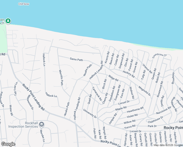 map of restaurants, bars, coffee shops, grocery stores, and more near 59 Noahs Path in Rocky Point