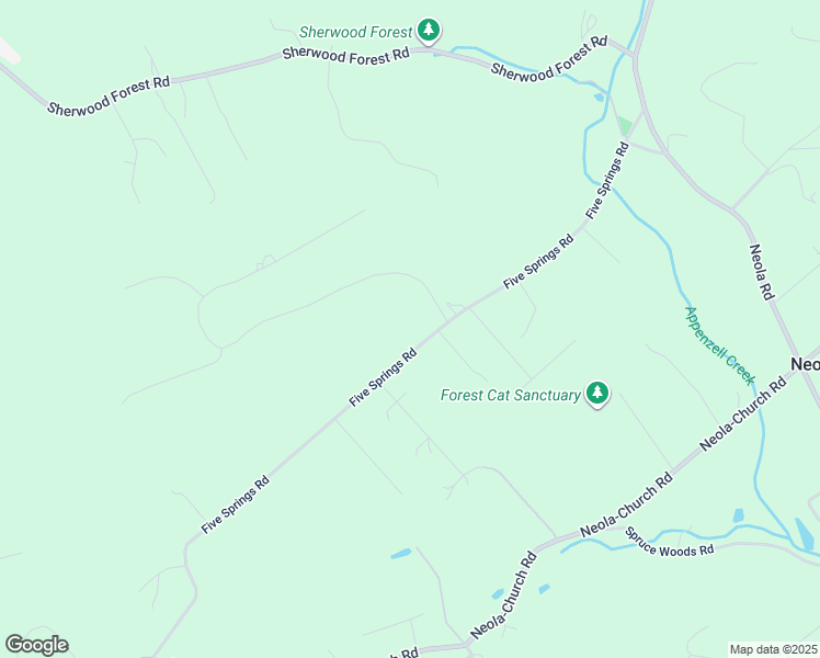 map of restaurants, bars, coffee shops, grocery stores, and more near 293 Five Springs Road in Stroudsburg