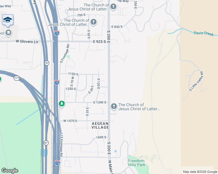 map of restaurants, bars, coffee shops, grocery stores, and more near 249 East 1235 South in Farmington