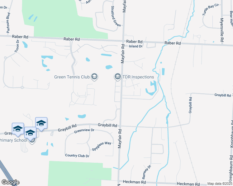 map of restaurants, bars, coffee shops, grocery stores, and more near 2504 Williamsburg Drive in Uniontown