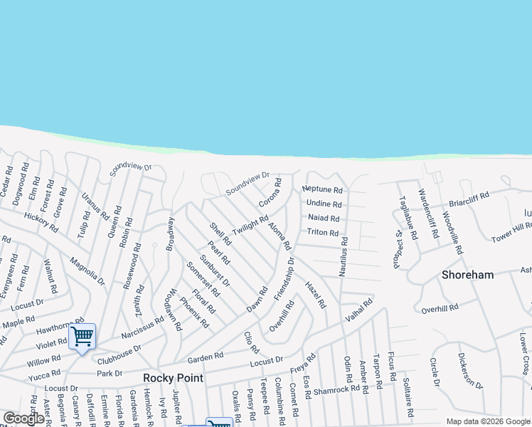 map of restaurants, bars, coffee shops, grocery stores, and more near 12 Corona Road in Rocky Point
