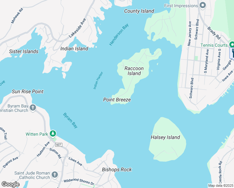 map of restaurants, bars, coffee shops, grocery stores, and more near 58 Raccoon Island Road in Jefferson