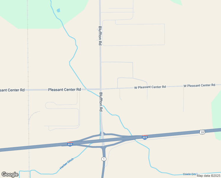 map of restaurants, bars, coffee shops, grocery stores, and more near 2323 Pleasant Center Road in Fort Wayne