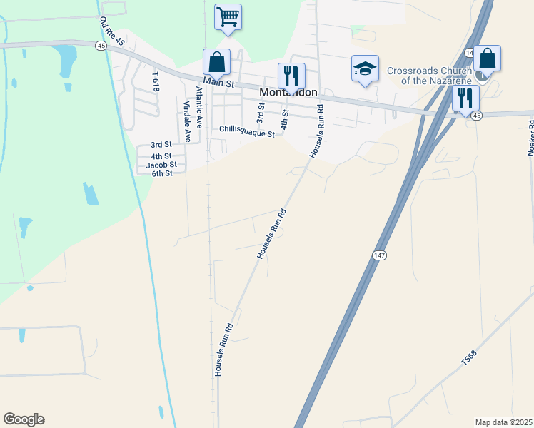 map of restaurants, bars, coffee shops, grocery stores, and more near Prochaska Lane in Milton