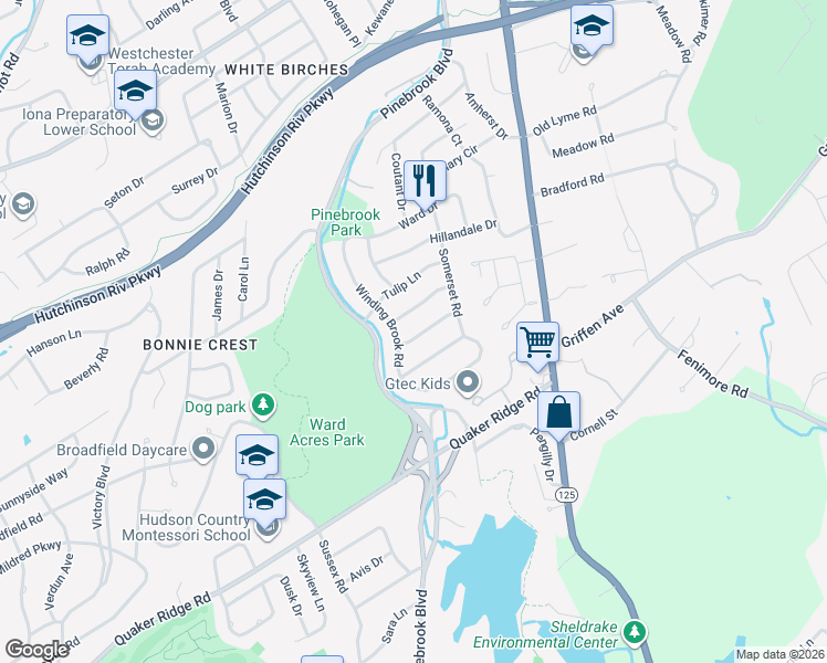 map of restaurants, bars, coffee shops, grocery stores, and more near 27 Kenwood Drive in New Rochelle