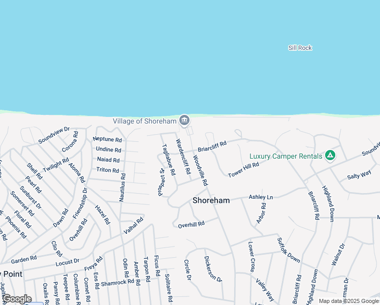 map of restaurants, bars, coffee shops, grocery stores, and more near 74 Woodville Road in Shoreham