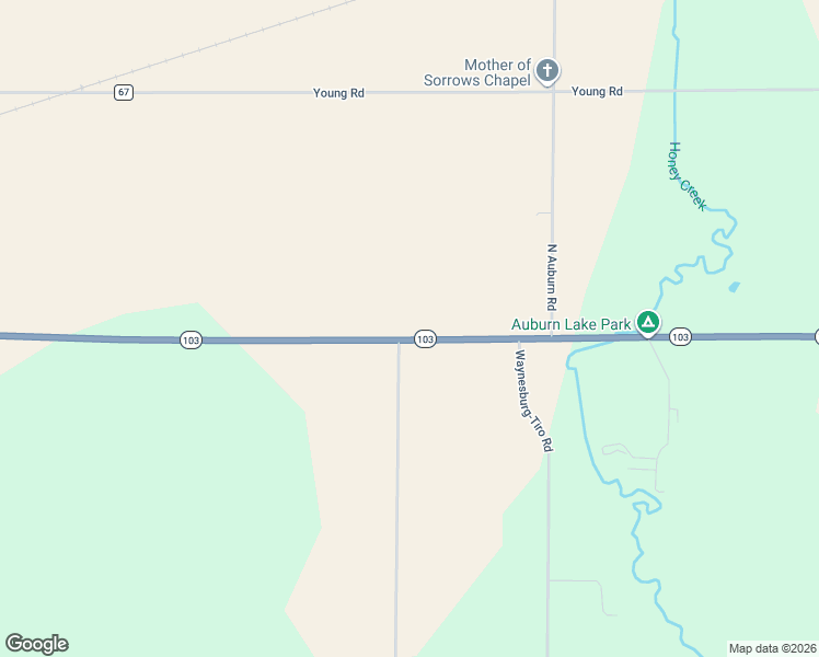 map of restaurants, bars, coffee shops, grocery stores, and more near 6558 Ohio 103 in New Washington