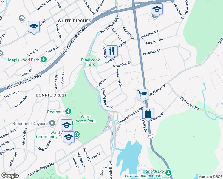 map of restaurants, bars, coffee shops, grocery stores, and more near 27 Kenwood Drive in New Rochelle