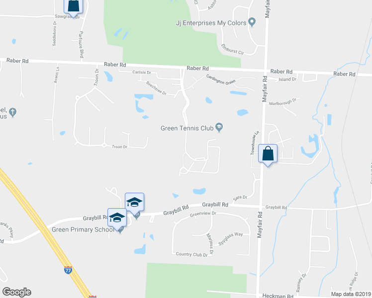 map of restaurants, bars, coffee shops, grocery stores, and more near 3800 Glen Eagles Boulevard in Uniontown