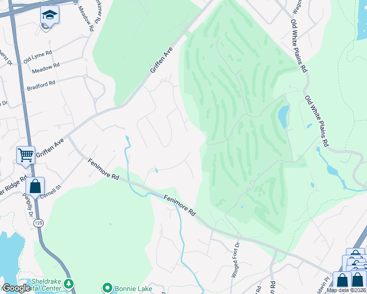 map of restaurants, bars, coffee shops, grocery stores, and more near 21 Fenbrook Drive in Larchmont