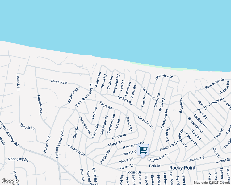 map of restaurants, bars, coffee shops, grocery stores, and more near 8 Dogwood Road in Rocky Point