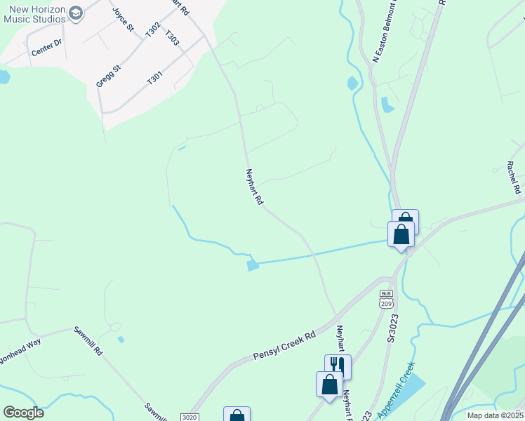 map of restaurants, bars, coffee shops, grocery stores, and more near 275 Neyhart Road in Stroudsburg