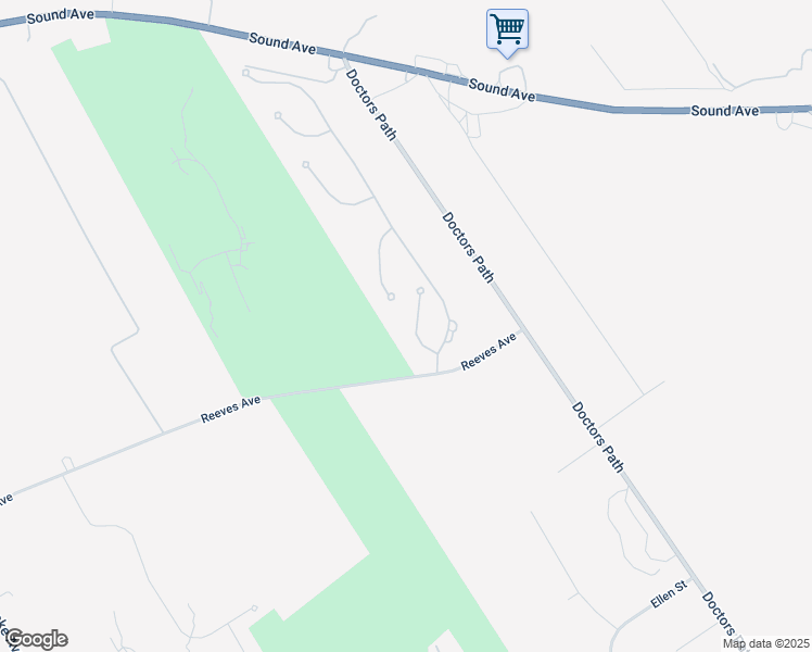 map of restaurants, bars, coffee shops, grocery stores, and more near 61 Bellflower Court in Riverhead