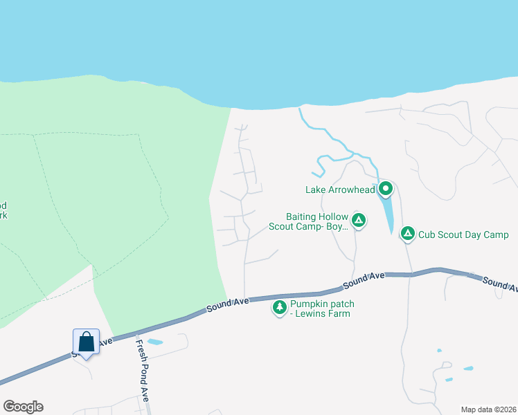 map of restaurants, bars, coffee shops, grocery stores, and more near 56 Fern Road in Calverton